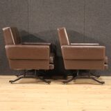Paire de fauteuils italiens en skai