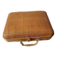 60s woven bamboo suitcase