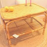 Vintage rattan coffee table