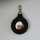 Lancel mirror, leather and wood, France 1960s