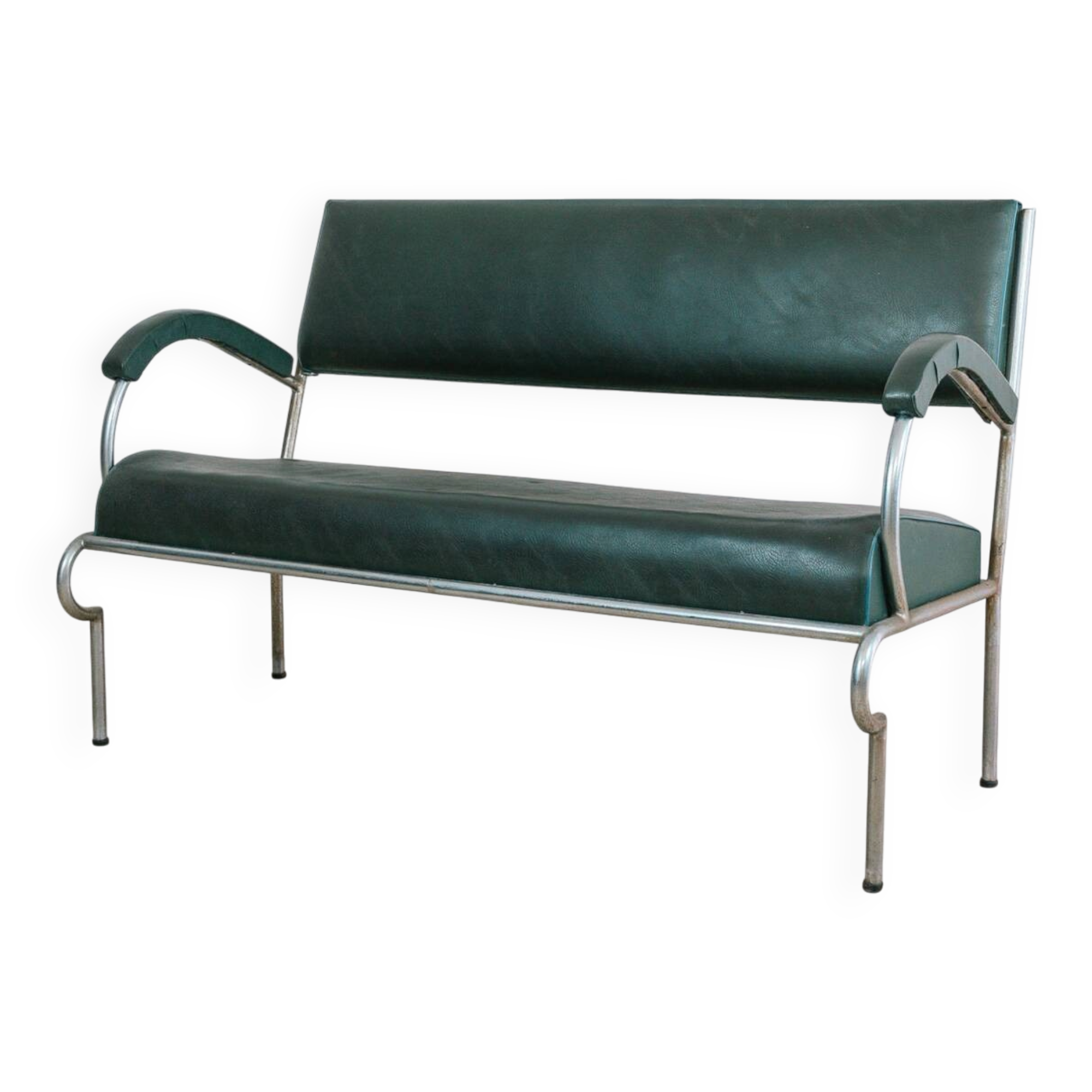 Divanetto Bauhaus Cantilever Anni ‘30 In Acciaio Tubolare Design Moder