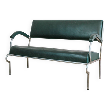 Banc des années 30 en acier tubulaire design moderne