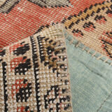 5x8 Neutral Red Beige Oushak Patchwork Rug 245x168Cm