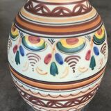 Vase pottery decorative porcelain stoneware decoration of painting polychrome hand 24 cm