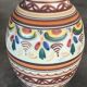Vase poterie décorative en grès  cérame décor de peinture polychrome main 24 cm