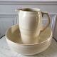 Toilet service in terre de fer longchamp cream with golden edging 40s-50s