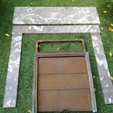 Grey marble fireplace