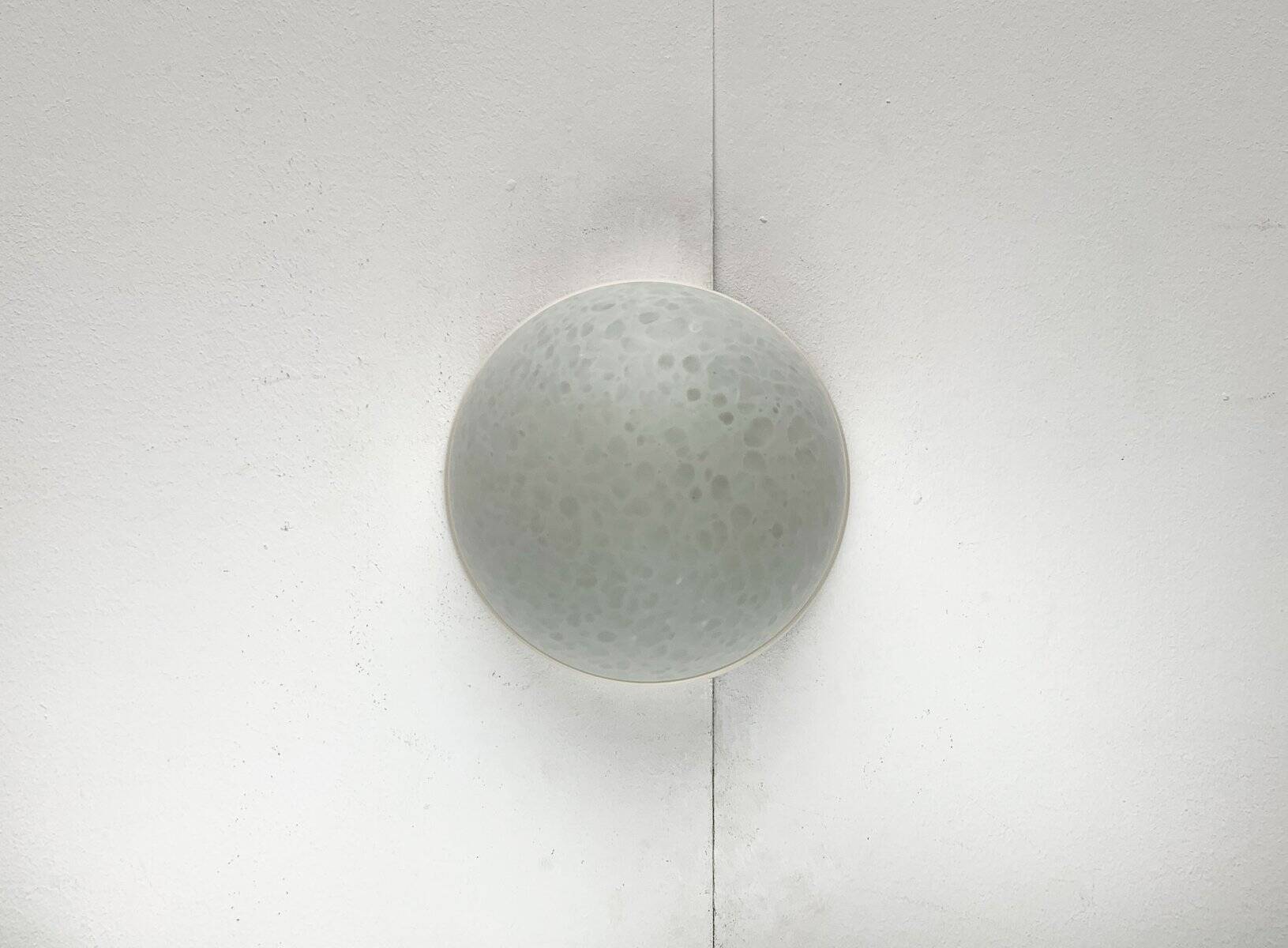 Suspension or wall lamp moon in glass from the vintage German space era by Peill & Putzler, 1970s.