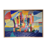 Multicolored abstract oil impressionist painting "isola bella"