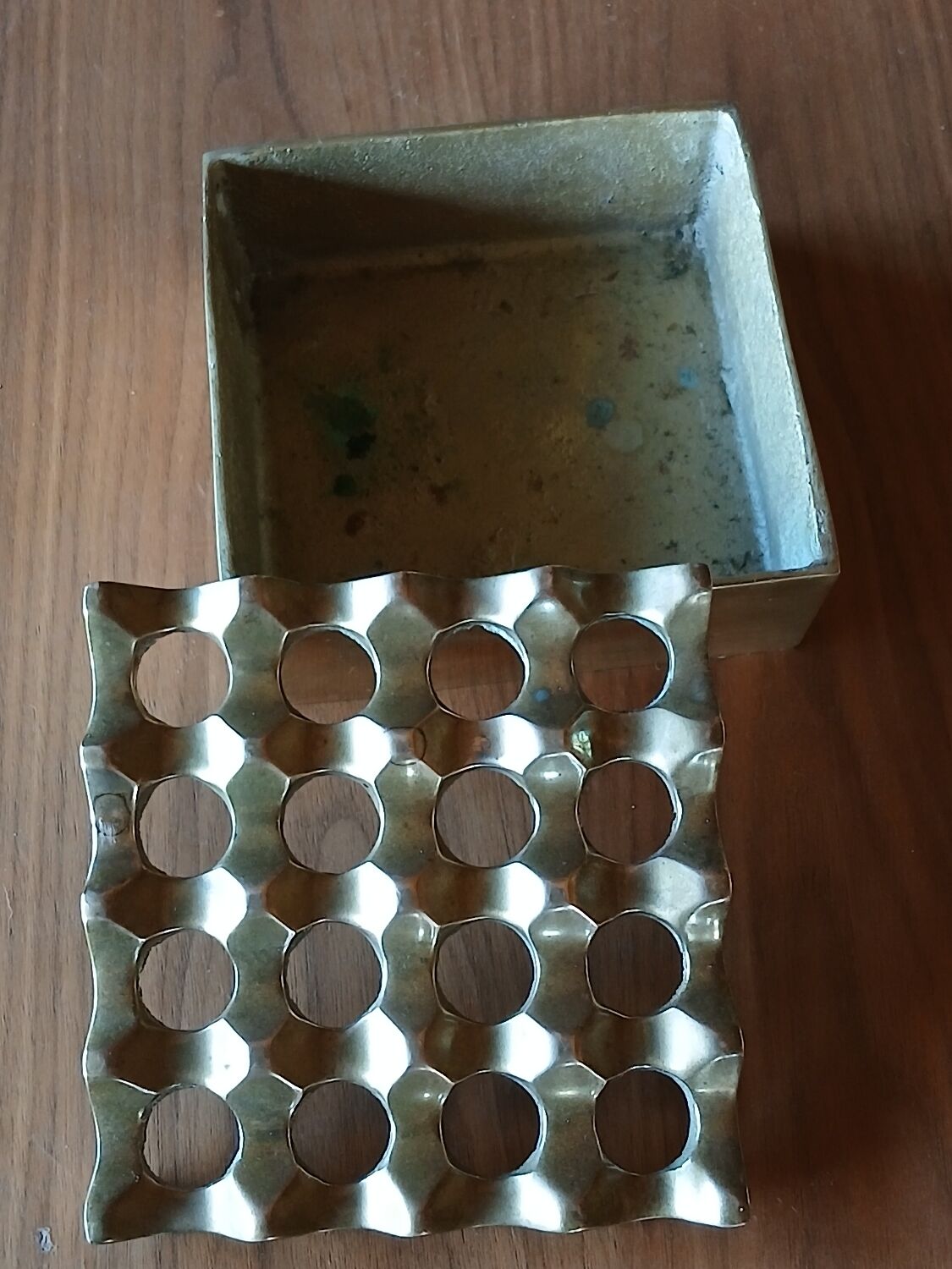 Ultima ashtray, solid brass, Sweden 1970