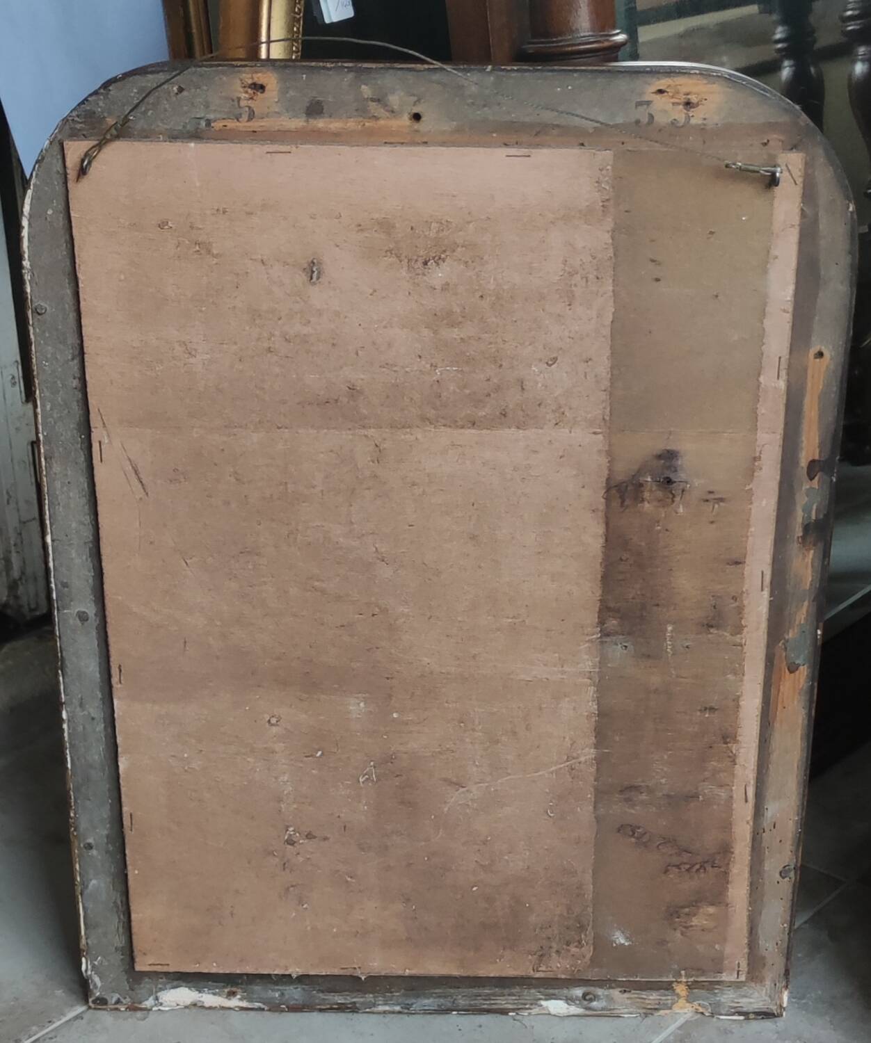 Antique small golden mirror louis philippe