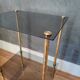 Smoked glass side table or pedestal table from the 70s