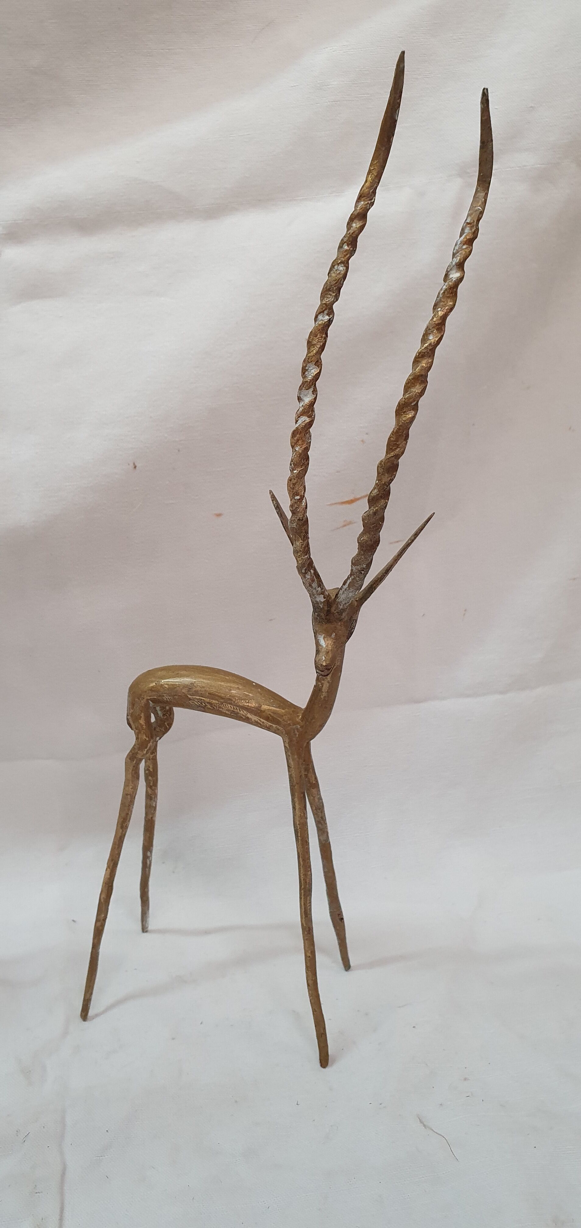 2 gazelles in African bronze, 1970
