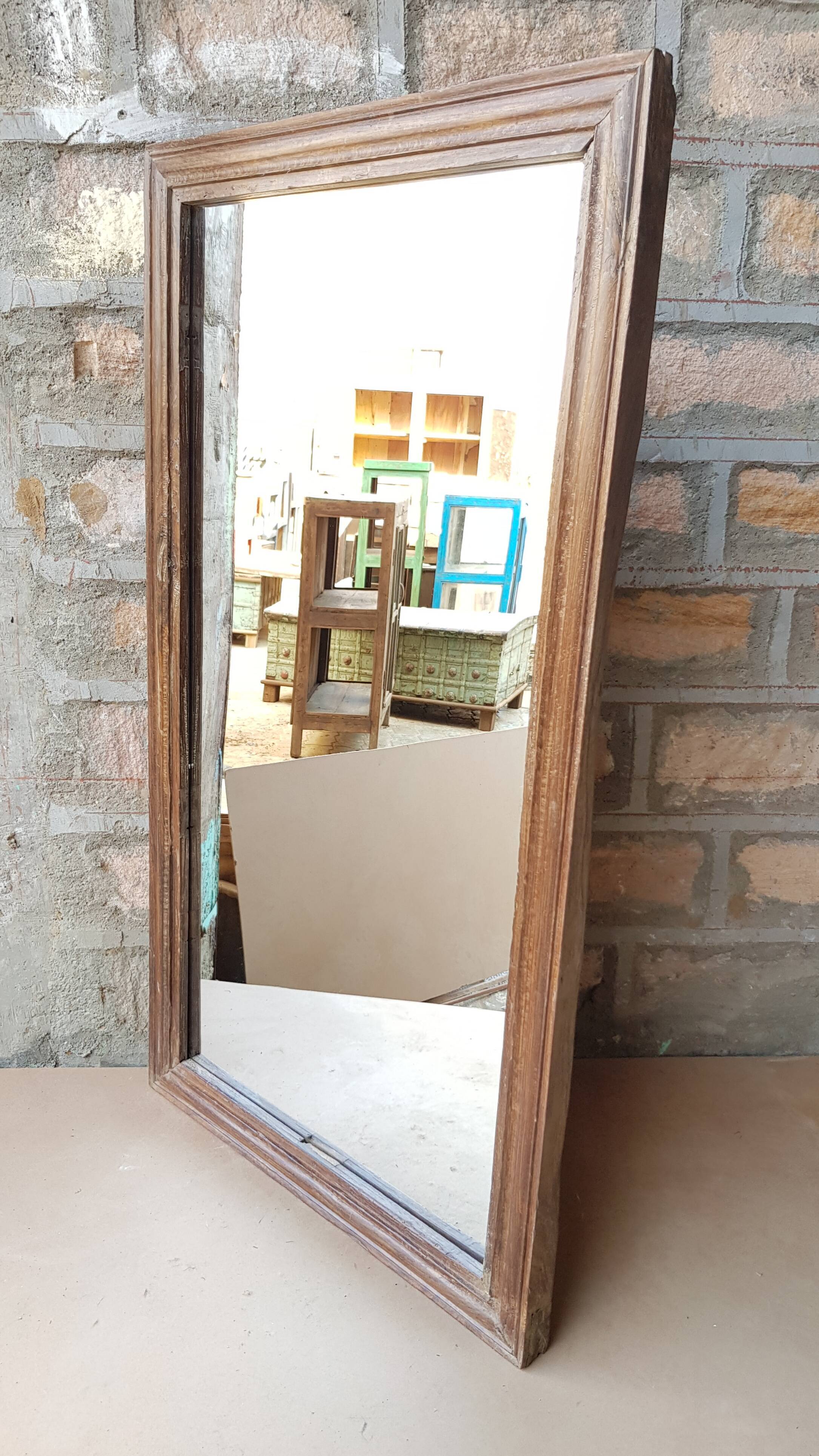 Ancient Burmese teak mirror