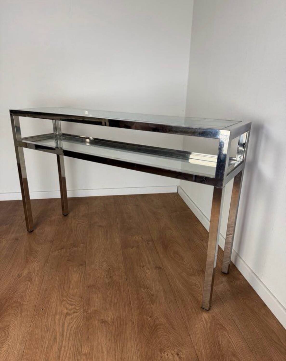 Chrome and glass console from the 70s/80s.