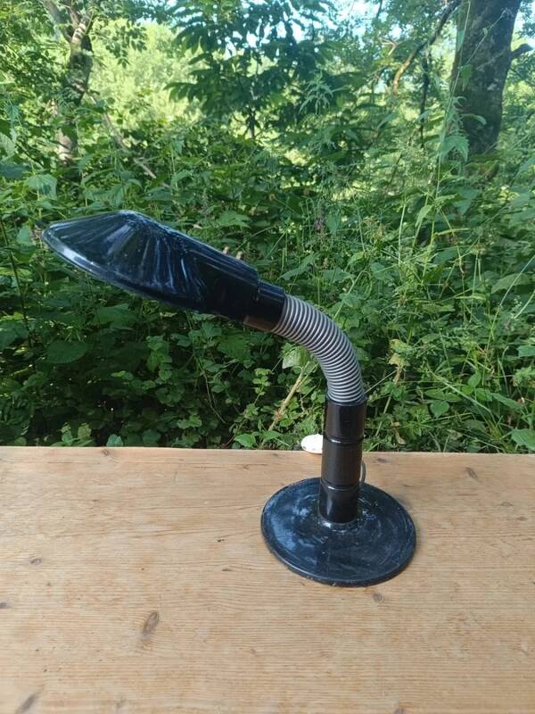 Large vintage black bedside desk lamp from the 1960s