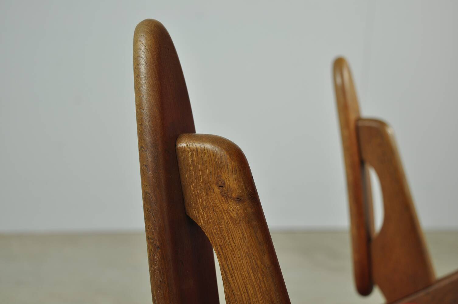 Classic Danish vintage scissor armchair by Arne Hovmand Olsen in OAK, 1960s
