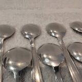 12 silver-plated metal ice scoops, Art Deco style, silversmith SOH