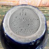 Vase ancien Betschdorf gres Alsace décor cigogne