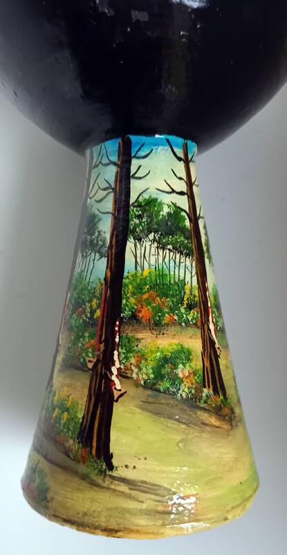 Pair of vintage Basque pottery – glazed ceramic – signed G. Defly
