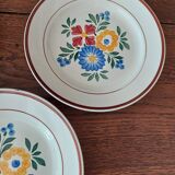 Flat plates set of five hbcm creil montereau decor cote d'argent