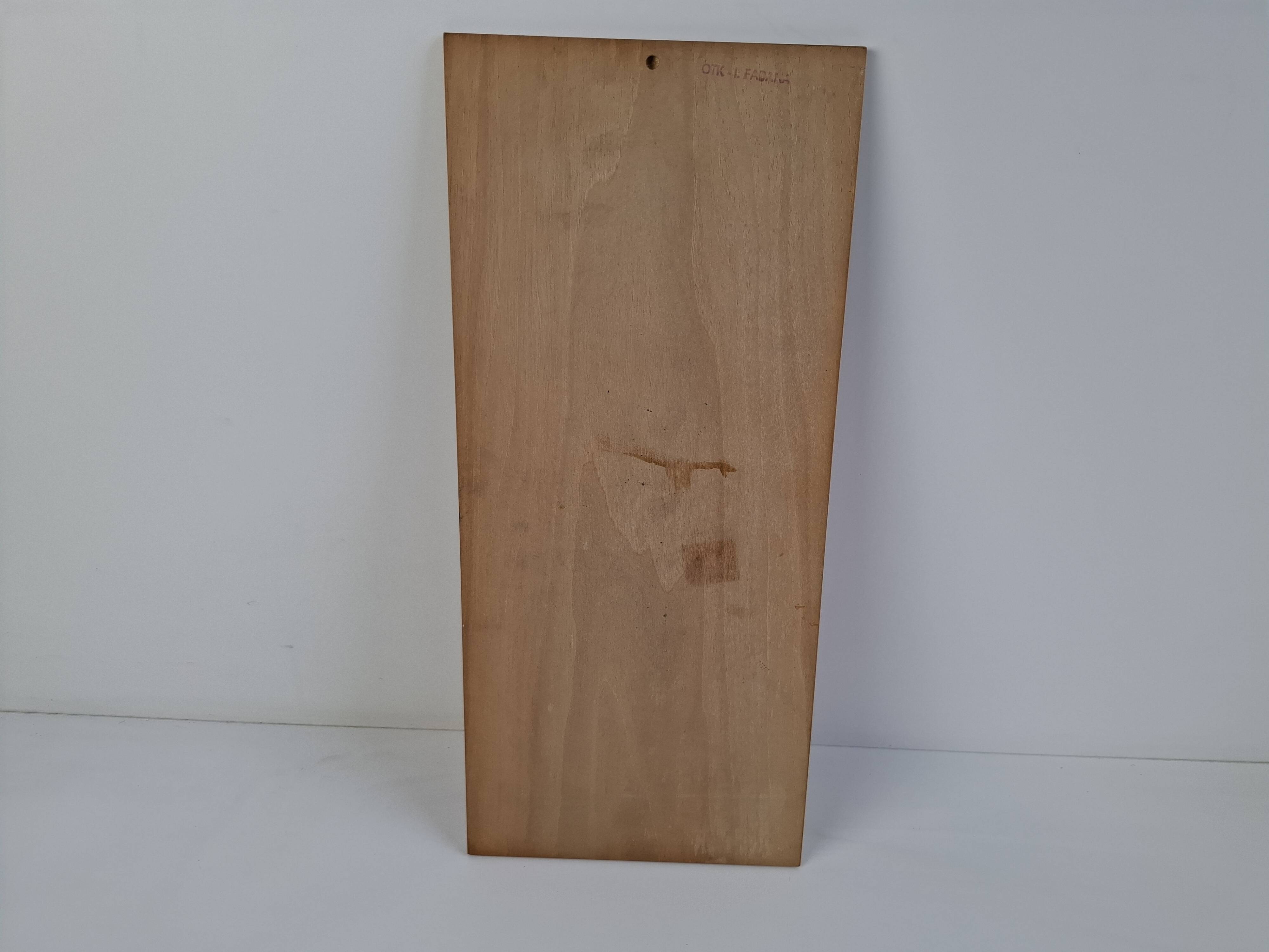 Mid-century Czech hand-carved wooden shepherd wall relief, 1960.