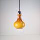 Vintage Scandinavian Drop Pendant Lamp in Brown Opal Glass and Chrome from Peill & Putzler, 1960s