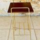 Table d’appoint, vintage , 2 étagères bois laiton circa 1960s