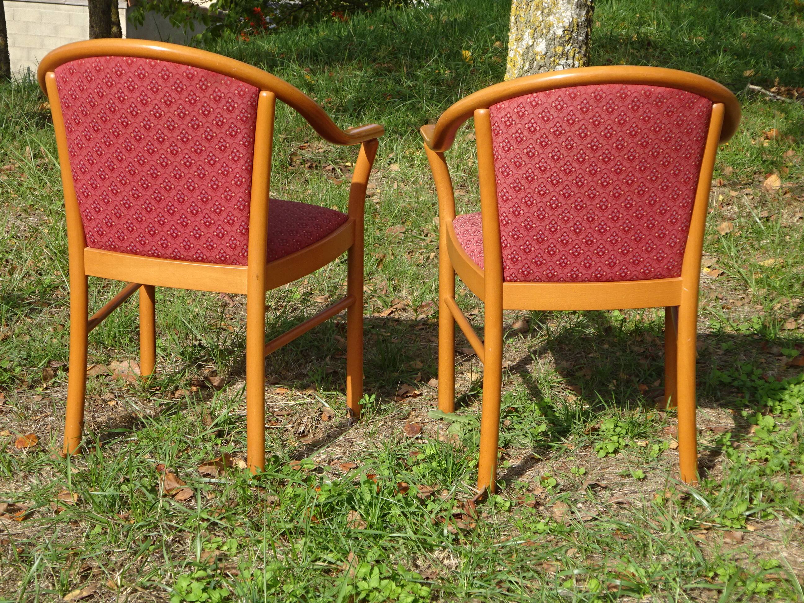 Beech and fabric chair