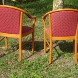 Beech and fabric chair