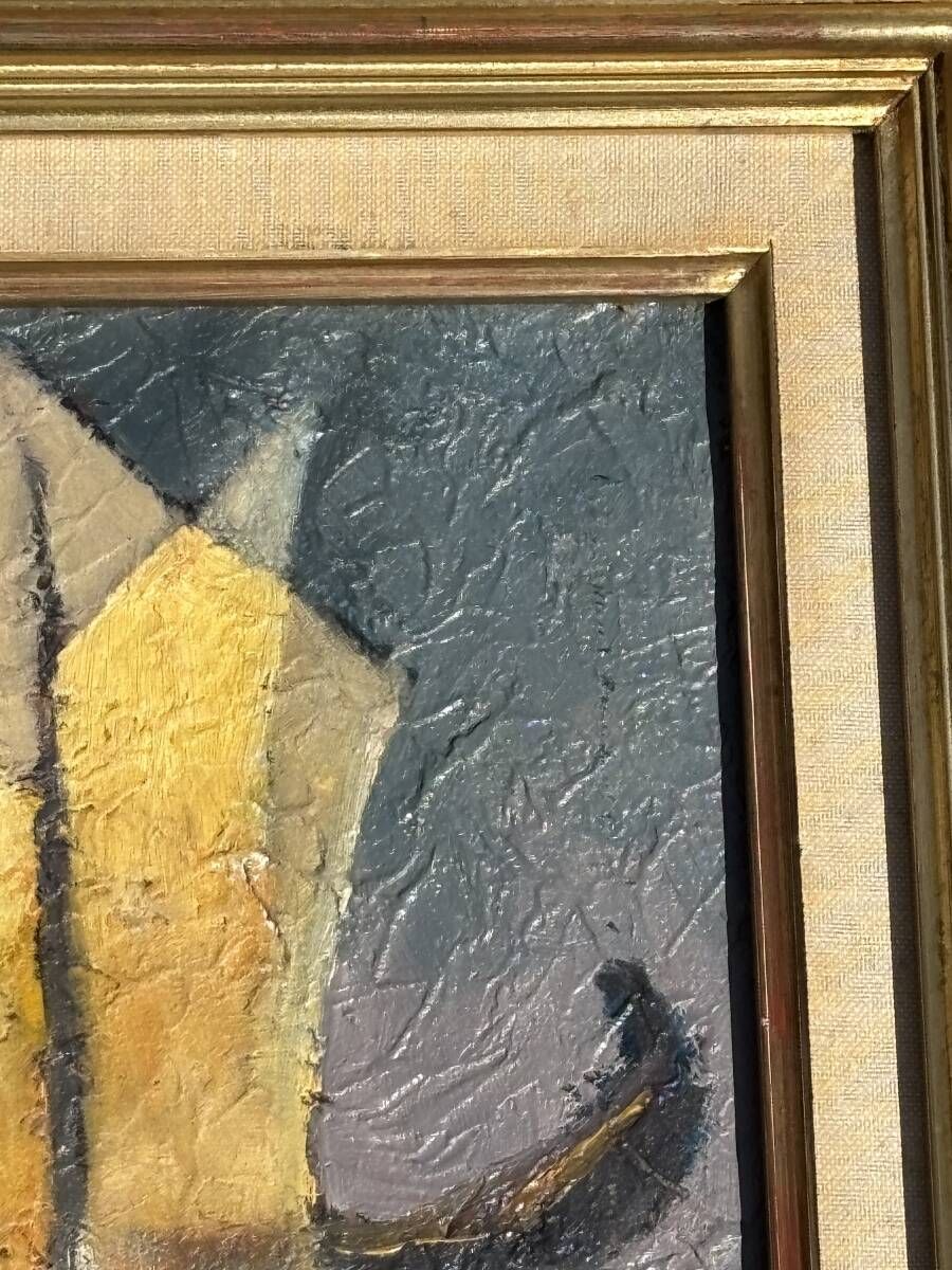 Oil painting on canvas by Louis Toffoli titled "The Floaters" on the back.