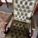 Fauteuil et repose pied - style chesterfield
