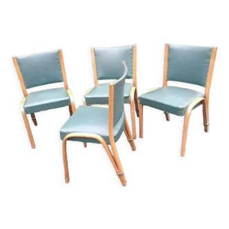 4 vintage Bow Wood steiner chairs
