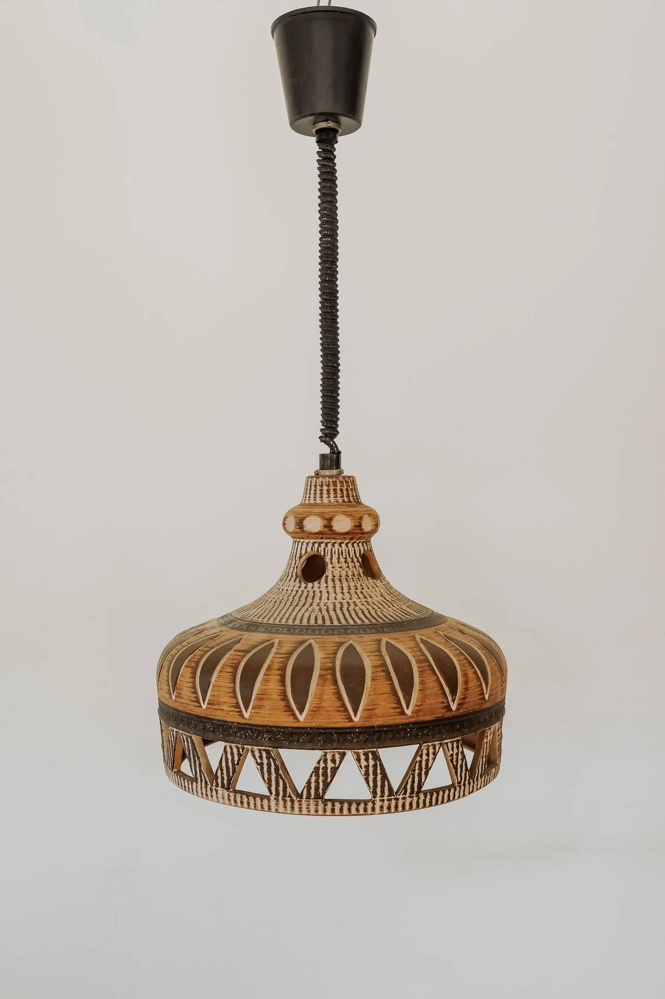 Vintage ceramic pendant from Denmark, 1970s.