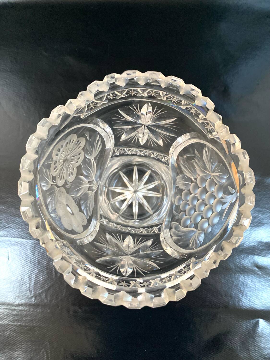 Vintage cut crystal vase