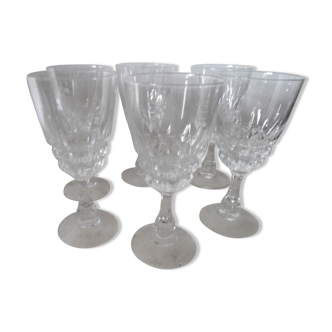 Six crystal glasses