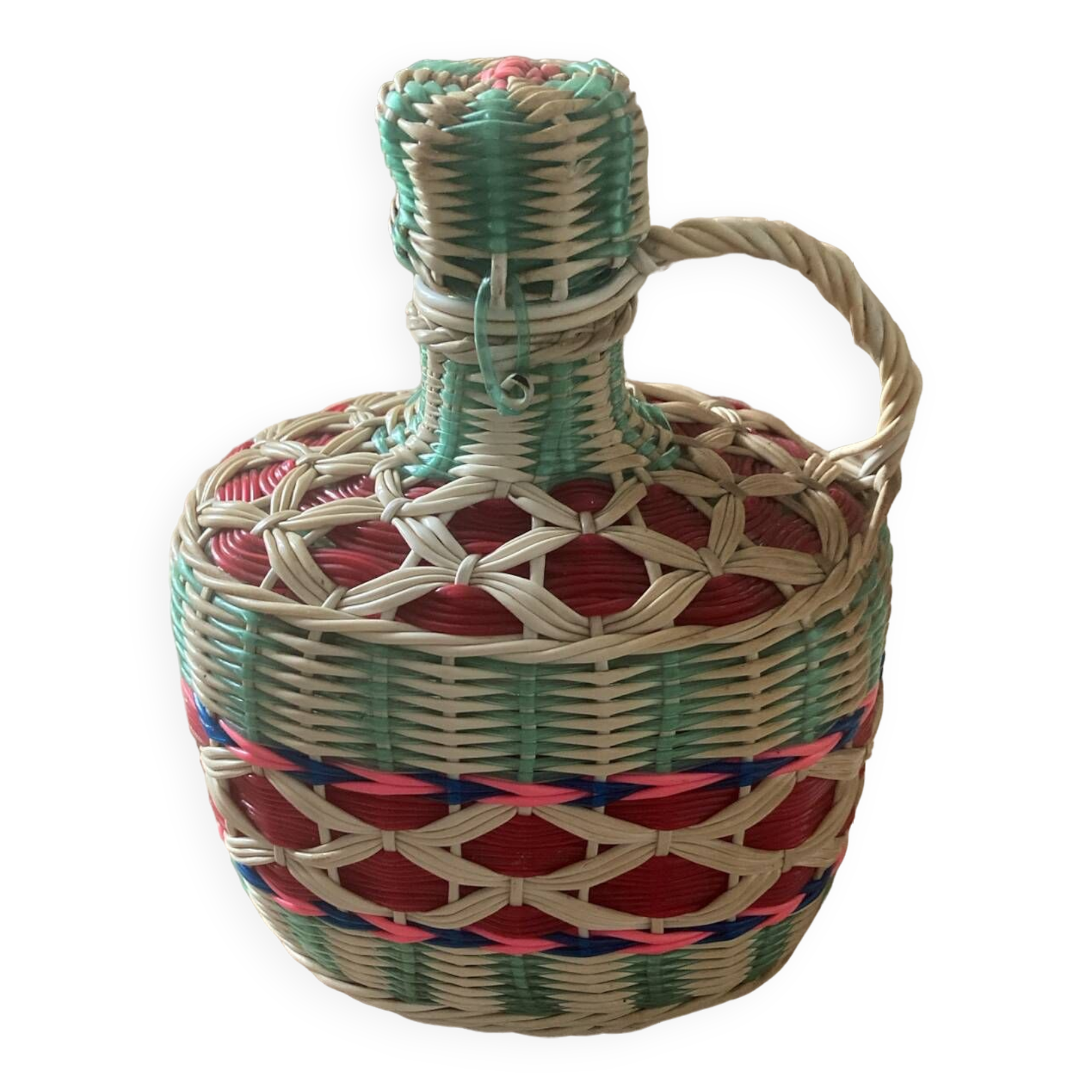 Vintage scoubidou bottle from the 50s