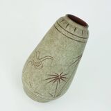 Vase en céramique u-keramik du début des années 1960, modèle no. 137/30 décor éléphants et palmiers