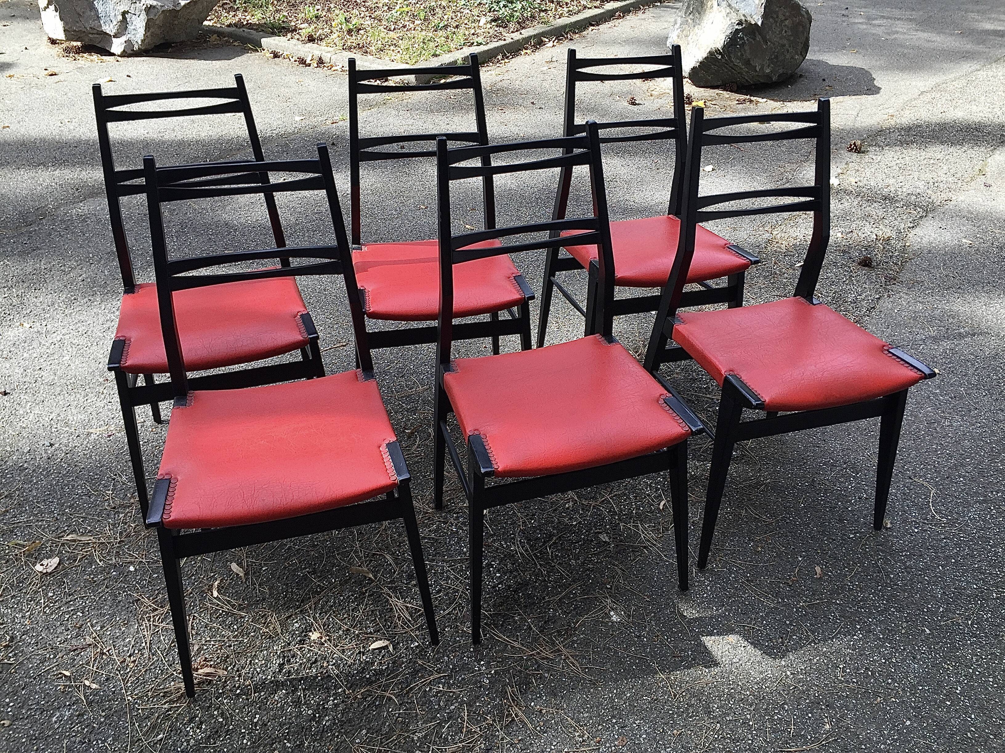 6 Alfred Hendrickx chairs circa 50s