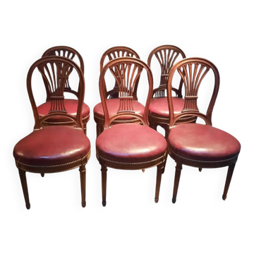 Set of 6 neo-classical chairs from the nineteenth century.