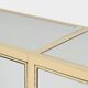 Brass sideboard with mirror and plexiglass legs by Michel Pigneres, 1970