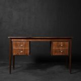 Bureau vintage classique scandinave moderne en bois de teck avec tiroirs, 1960s