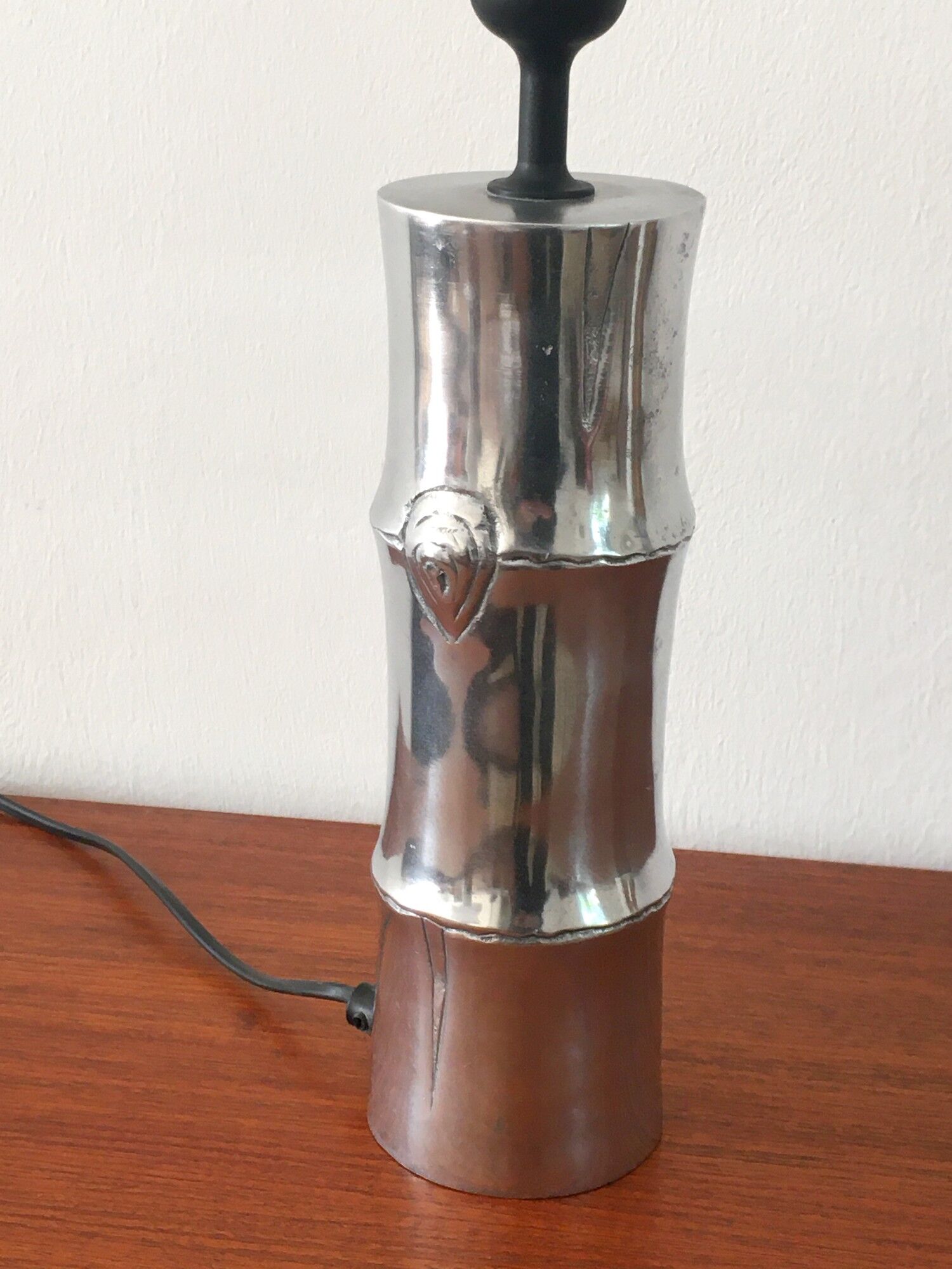 Vintage cast aluminum lamp 70s