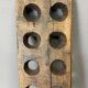 Brutalist oak bottle rack, late nineteenth century