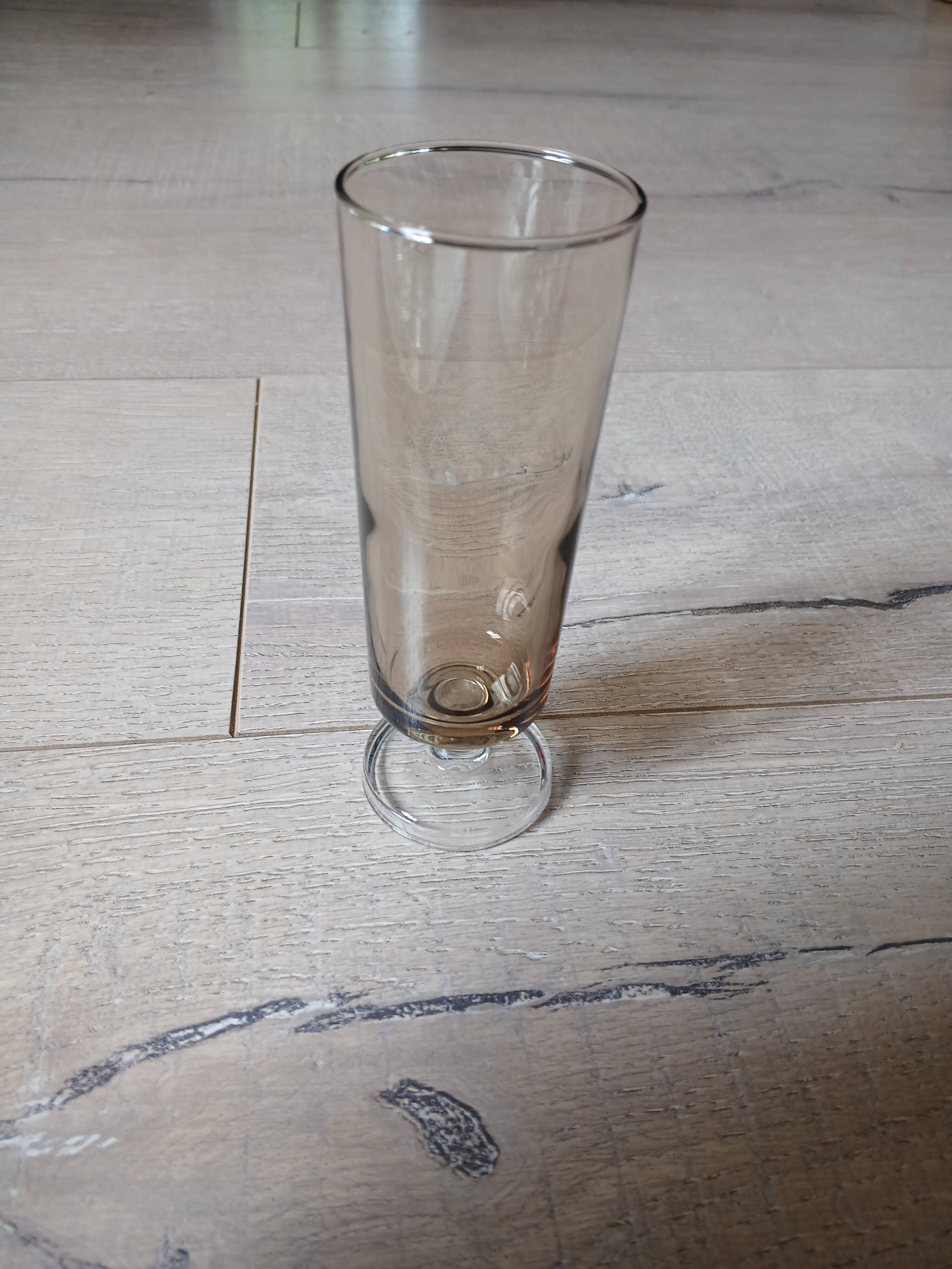 16 vintage smoked glass champagne flutes