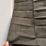 Old embroidered table napkin J G Dark Khaki Green