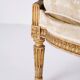 Bergère armchair - Louis XVI style - gilded wood & light fabric - 1860s