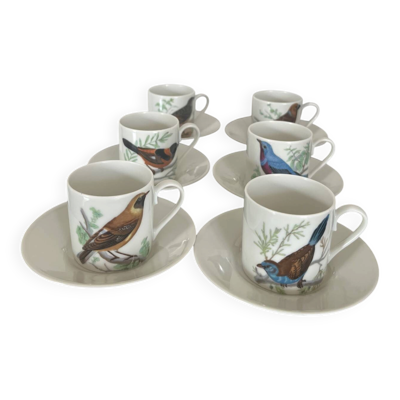 rares tasses   à expresso et soucoupes  en porcelaine de Limoges