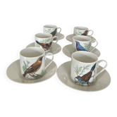rare espresso cups and saucers in Limoges porcelain