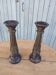 2 carved wooden candlesticks